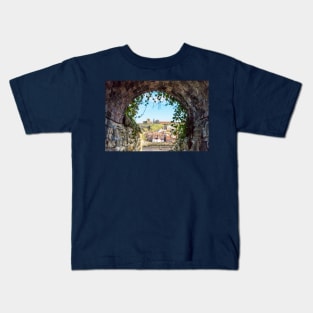 Whitby Abbey And Church Through The Keyhole Tunnel Kids T-Shirt